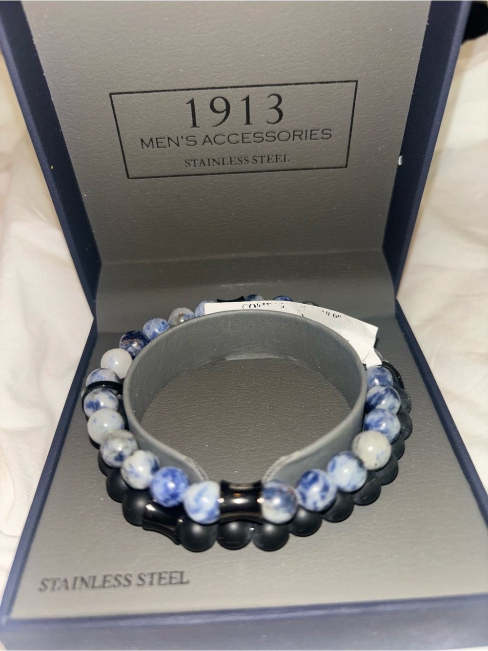 1913 Men’s Blue & Black Beaded Bracelet Set